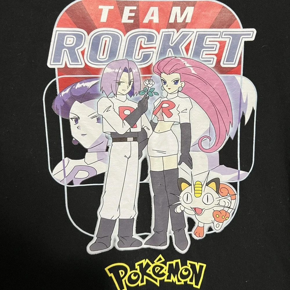 Pokemon Team Rocket Shirt Mens XL Black Jessie James Meowth Graphic Tee - Picture 2 of 6